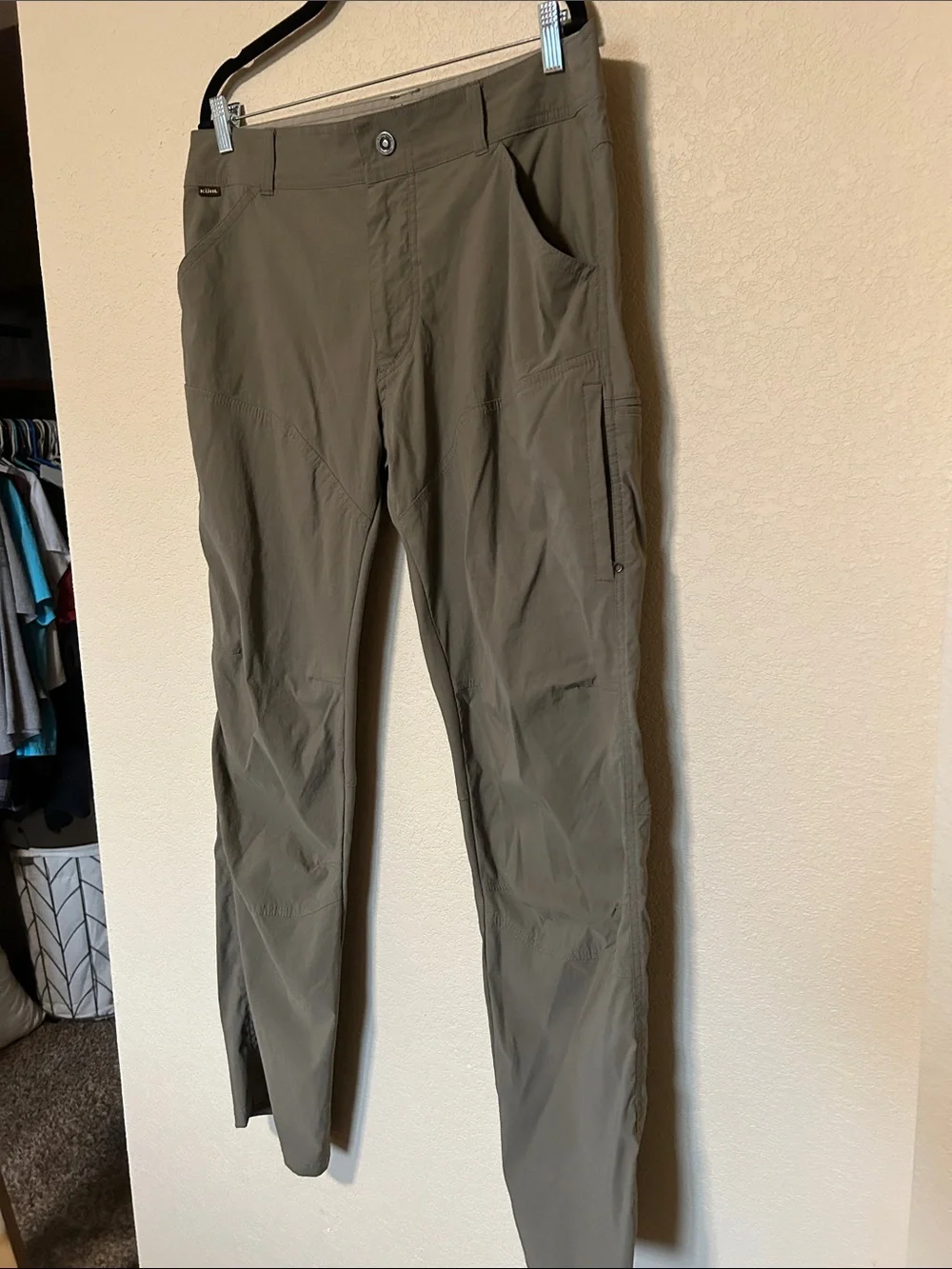 Kuhl Renegade Men’s Outdoor Pants 36x32 Olive Gray Stretch Hiking Travel